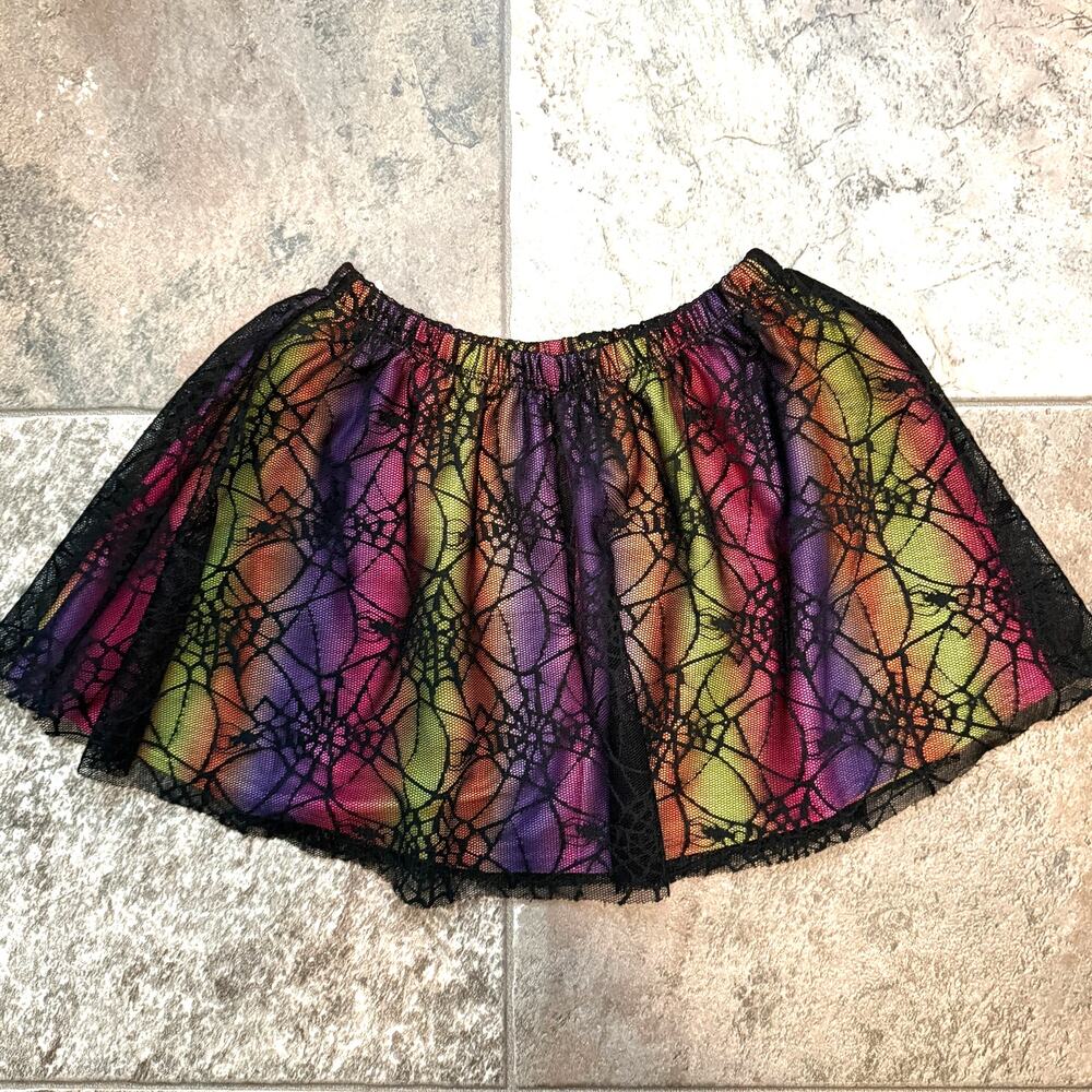 Halloween Spider Rainbow Tutu Tulle Skirt Way to Celebrate Girls 4T